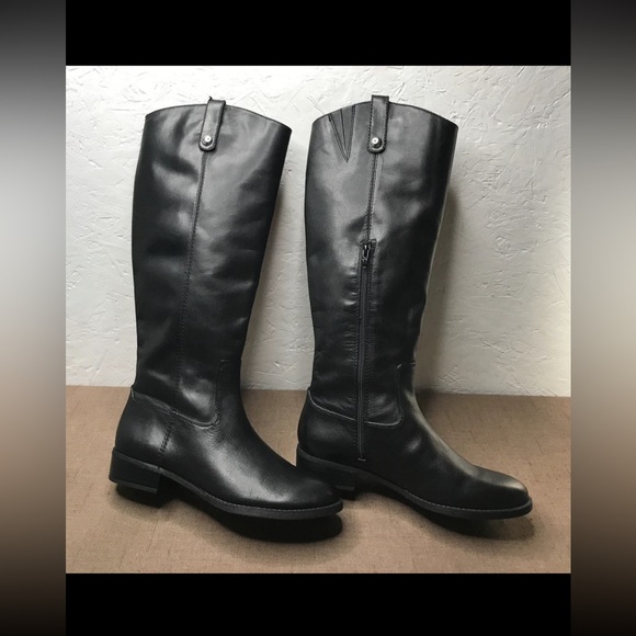 INC International Concepts Shoes - INC International Concepts Fawne Women's Riding Boots Black Leather Size 8.5M
